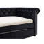 Lit de jour simple noir avec capitonnage à boutons Enchanting et lit supplémentaire escamotable Coussin intégré-1352444018