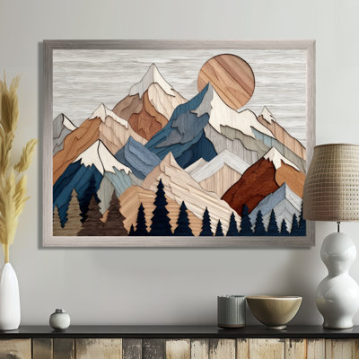 «Blue Bold Mountains Landscape», impression sur toile abstraite bleue