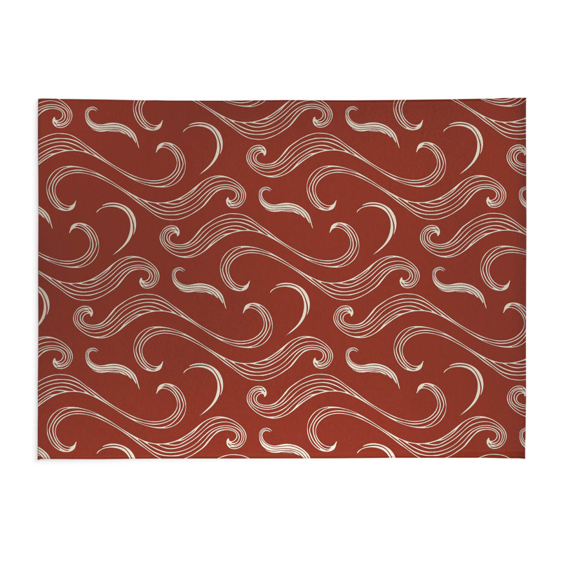 Ocean Current Low Profile Kitchen Mat, Brick Clay, Rectangle 5' x 7'