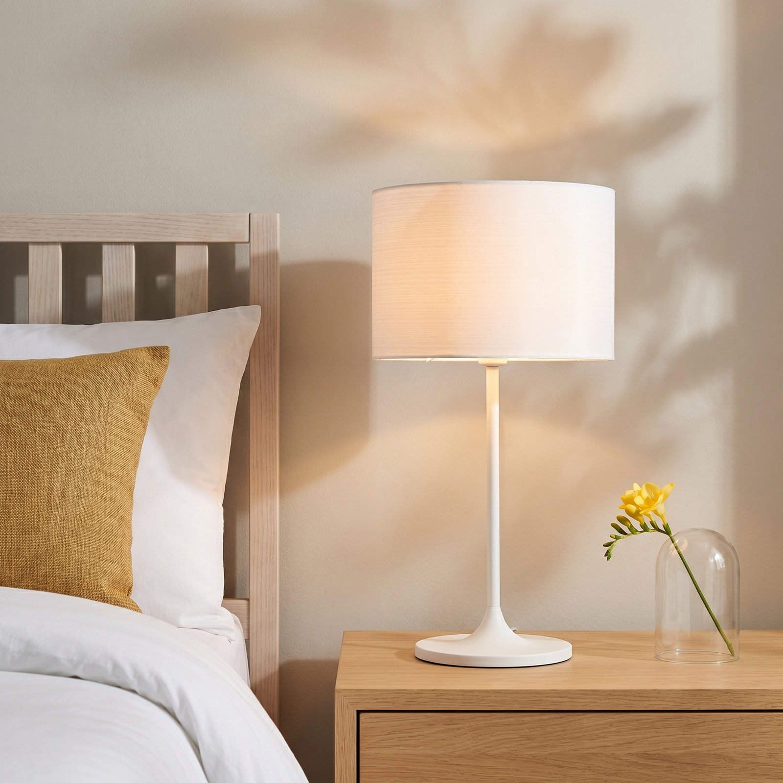 California Bedside Lamp, White, Gray