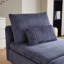 Chaise longue 63 po en velours côtelé sans accoudoirs - Pieds en métal doré, coussins moelleux pour petits espaces-1340429614