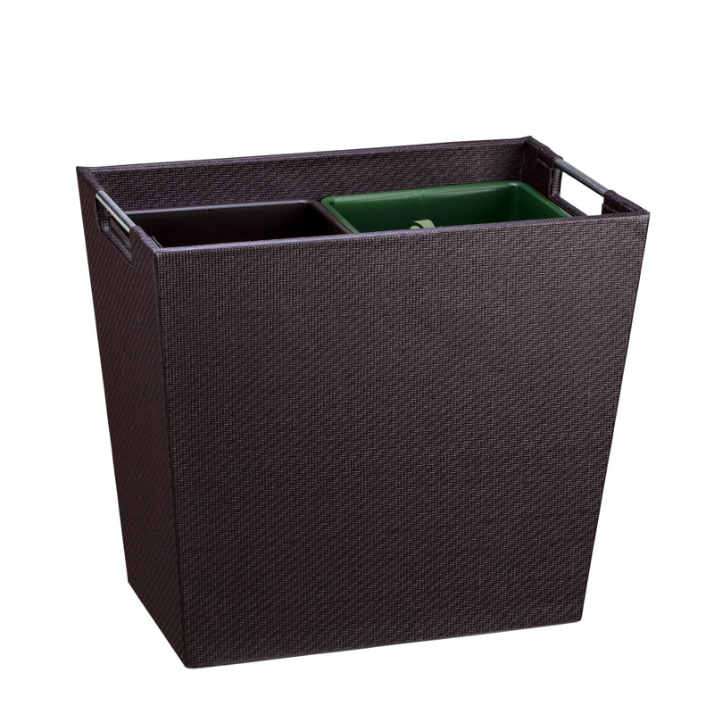 Corbeille pour déchets 4 gallons Zhanelle, Chocolat / vert