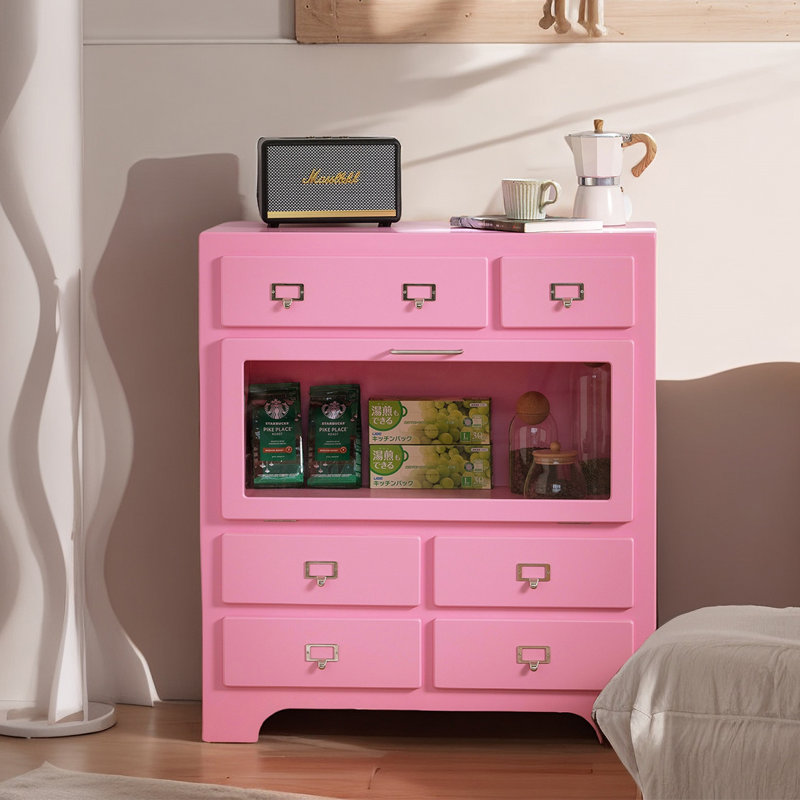 Armoire d'appoint multifonctionnelle de couleur moderne, Rose