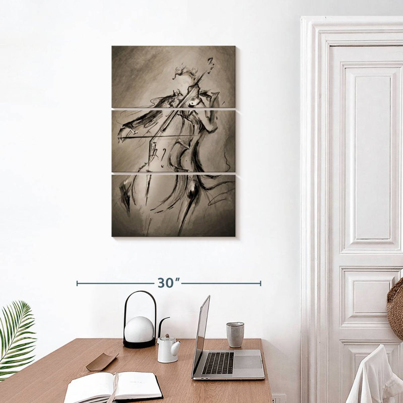Abarca The Cellist Abstract, 32" H x 20" W