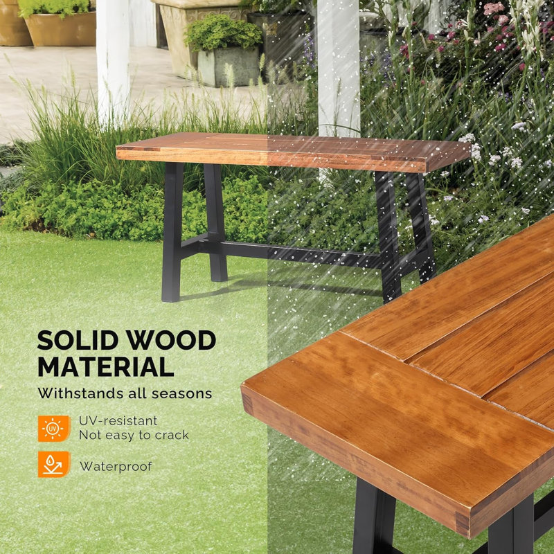Banc d'extérieur en bois massif de 40 pouces