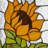 11.25”H Multicolored Sunflower Stained Glass Window Panel