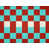 Rouge / damier vert