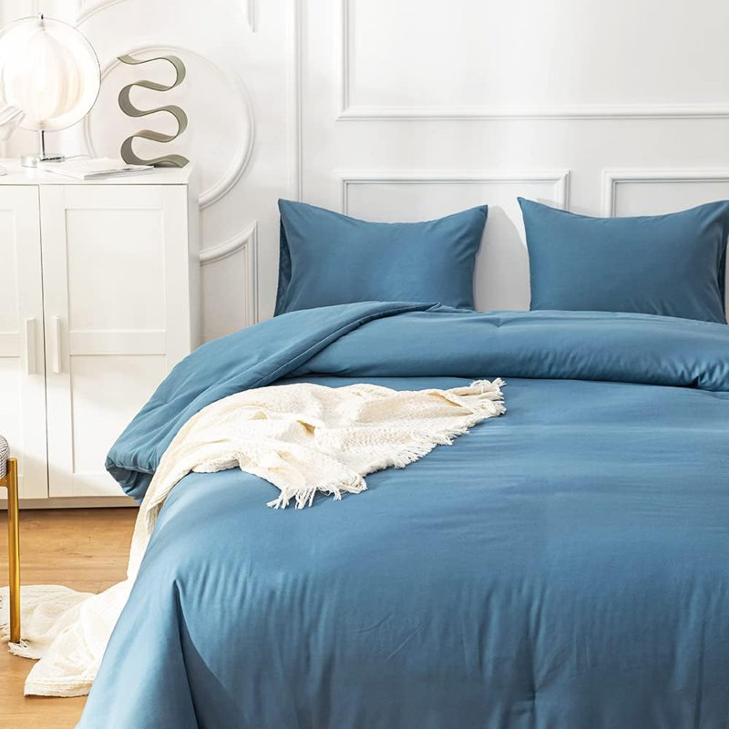 Ensemble d'édredon bleu pour lit double Lake Blue Bedding, Full Comforter + 2 Standard Pillowcases, Bleu