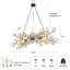 Lustre moderne 51,2 po en forme de branche d'arbre pour salle à manger - finition noir mat-1485773913