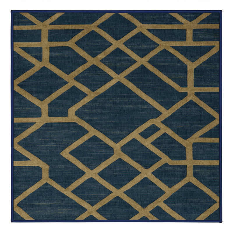 Tapis gris en treillis lavable à la machine, Carré 8 pi
