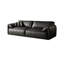 Causeuse-coussin modulable noire en cuir véritable-23077328
