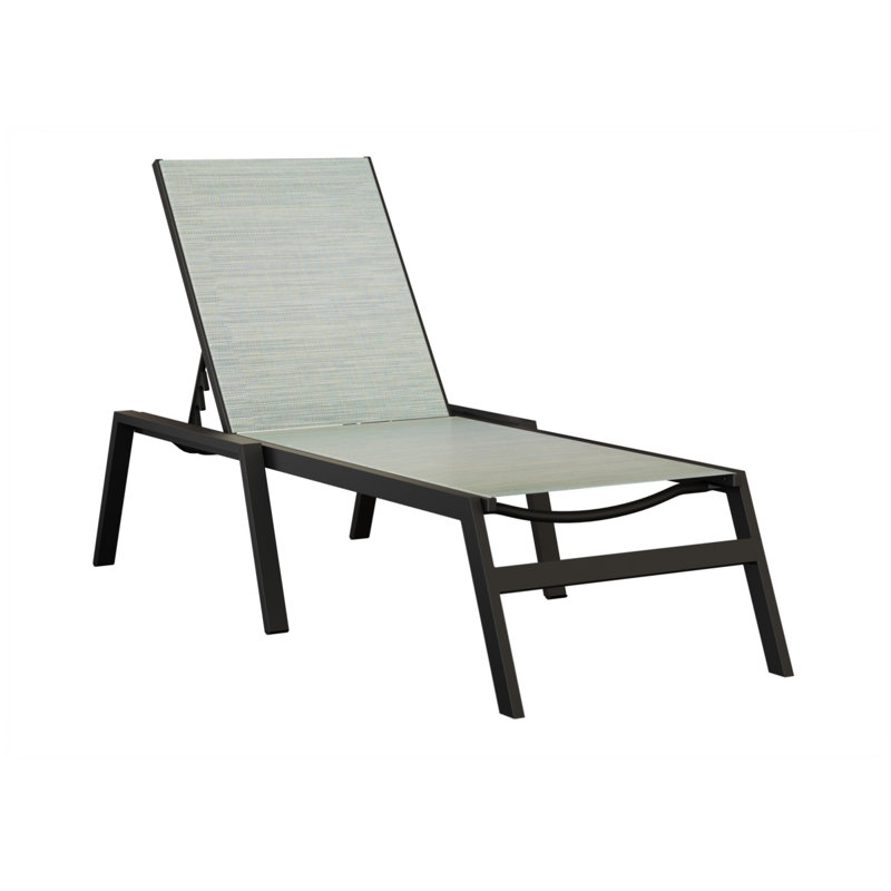 Berlin Gardens Vida Chaise Armless Lounge, Mint, Matte Black