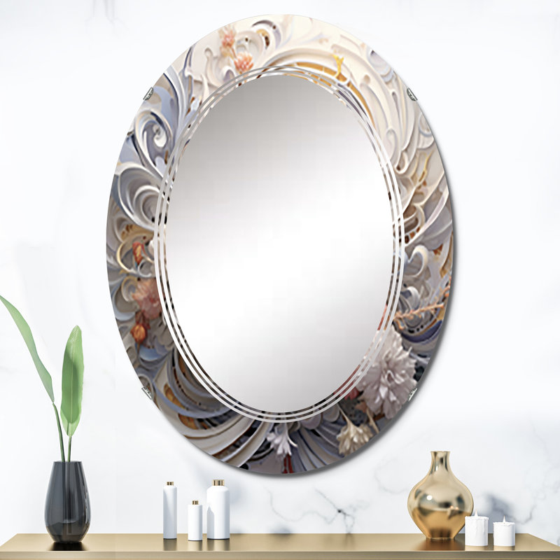 Avarose - Miroir mural moderne ovale, 36 po x 24 po