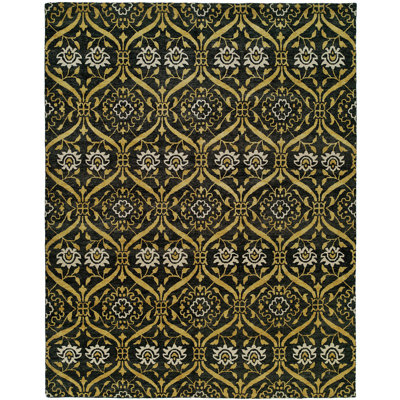 Hessie Wool Damask Area Rug