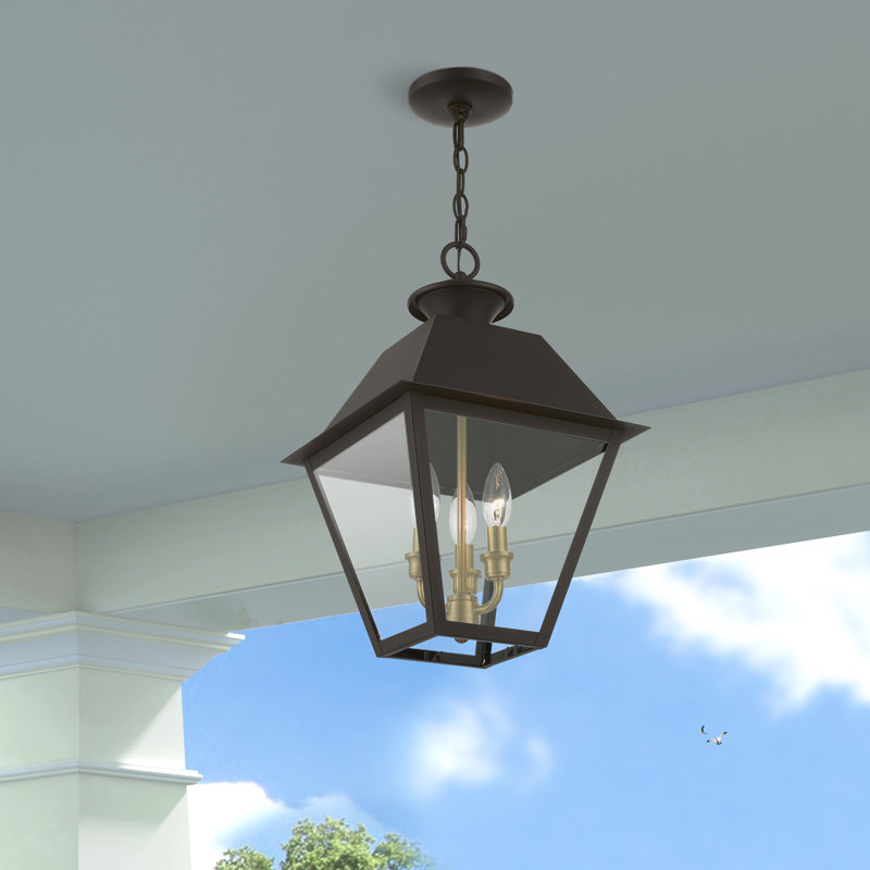 Howells 3 - Light LED Outdoor Hanging Lantern Outdoor Lighting, Bronze/Antique Brass