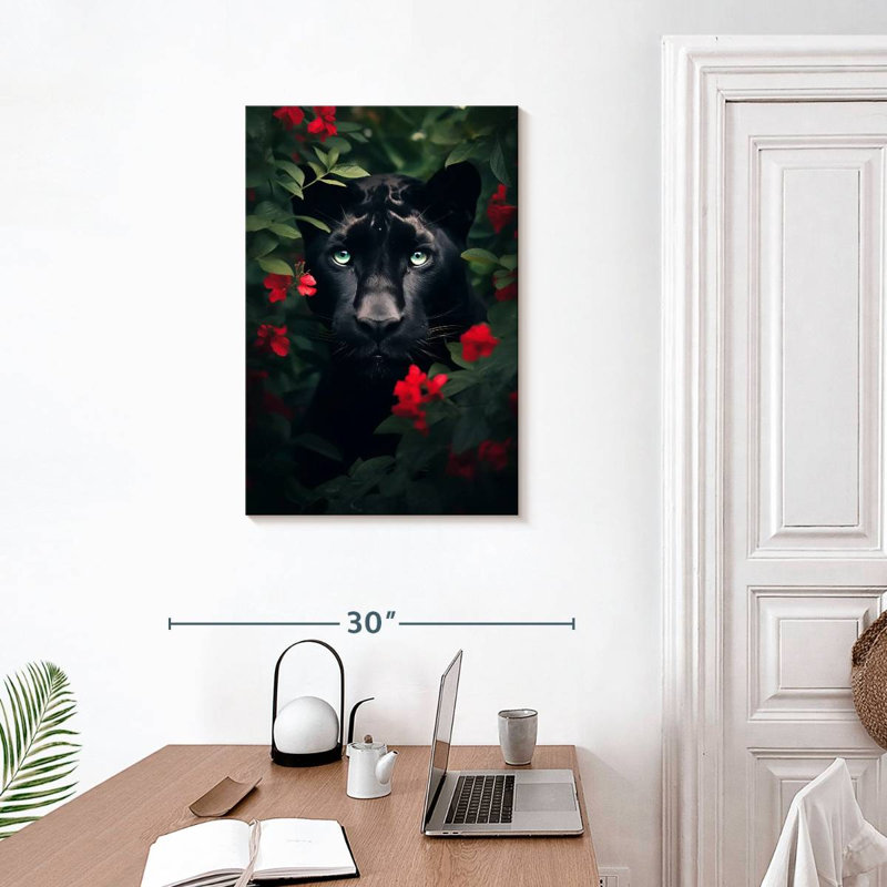 Fleurs de panthère noire Brampt II, H 30 po x l 20 po