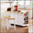 53-Inch Large Kitchen Island With 2 Bar Stools, Power Outlet, Internal Storage, And Mobile Design For Modern Kitchens And Dining Rooms-1052860589