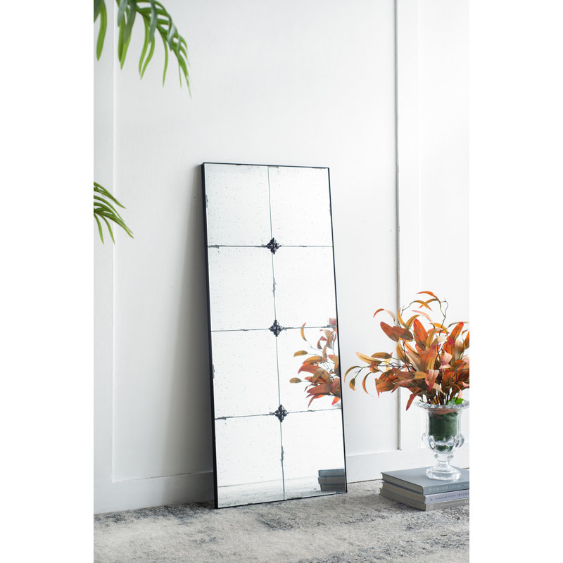 Emilio Mirror in Black,Bathroom Wall Mirror, Rectangle, 47" x 20.9"