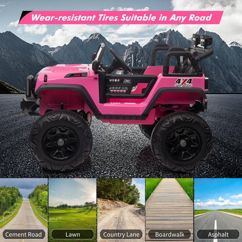 Pink 24V 2-Seat Kids Electric SUV with Remote Control