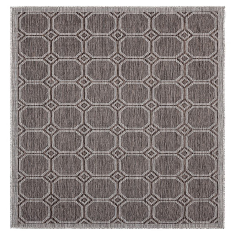 Tapis d'intérieur / extérieur brun à motif géométrique Berry, Rectangle 5 pi 3 po x 7 pi 6 po
