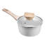 Casserole de 1,5 pte, casserole antiadhésive avec couvercle en verre trempé, casserole de cuisson polyvalente avec poignée détachable, petite casserole de cuisine avec revêtement, compatible avec l'induction, blanc