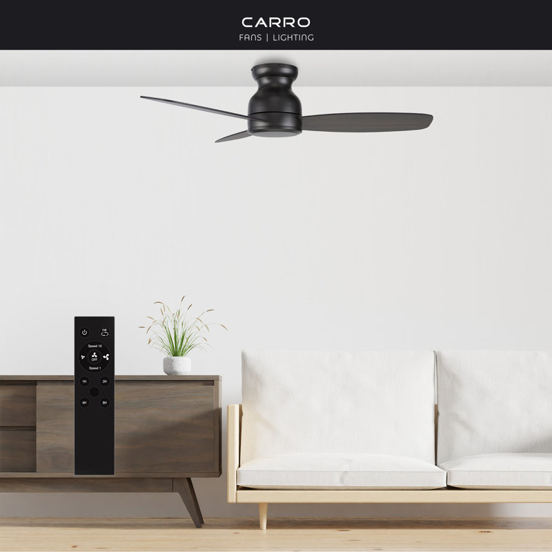 Ventilateur de plafond encastré à moteur à courant continu 48 pouces sans lumière, télécommande