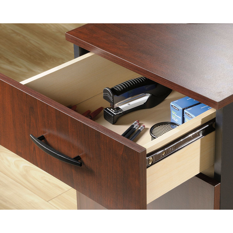 Classic Cherry Mobile 3-Drawer Legal File Pedestal with Lock