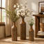 Ensemble de 3 vases de plancher en métal rustique-136385233