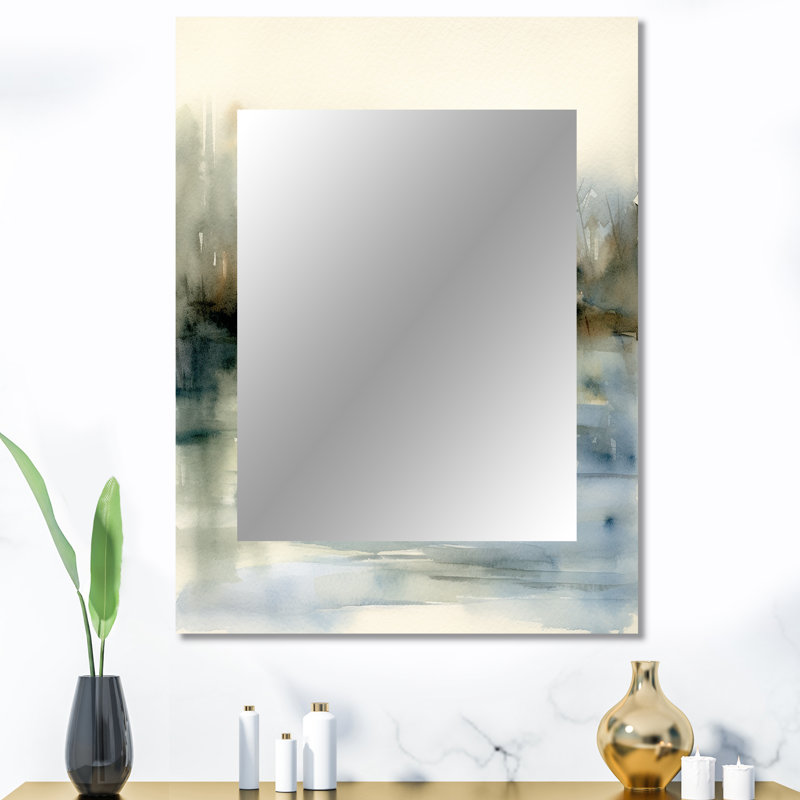 Makris Ducks in Pond II - Duck Decorative Wall Mirror, Modern Mirror, Printed Metal Art, 40" x 30"