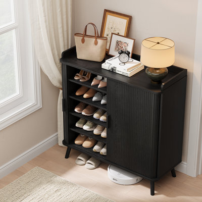 Armoire de rangement pour chaussures 24 paires avec portes coulissantes et tablettes réglables