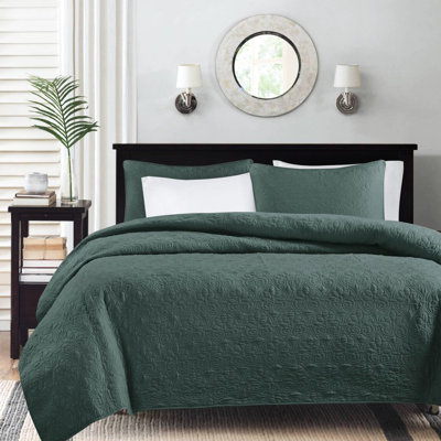 Courtepointe réversible 3 pièces pour lit double / grand lit - Élégance matelassée, rembourrage en coton prélavé pour plus de confort, comprend et 2 taies décoratives assorties, lavable à la machine dans une literie idéale, avec rembourrage,