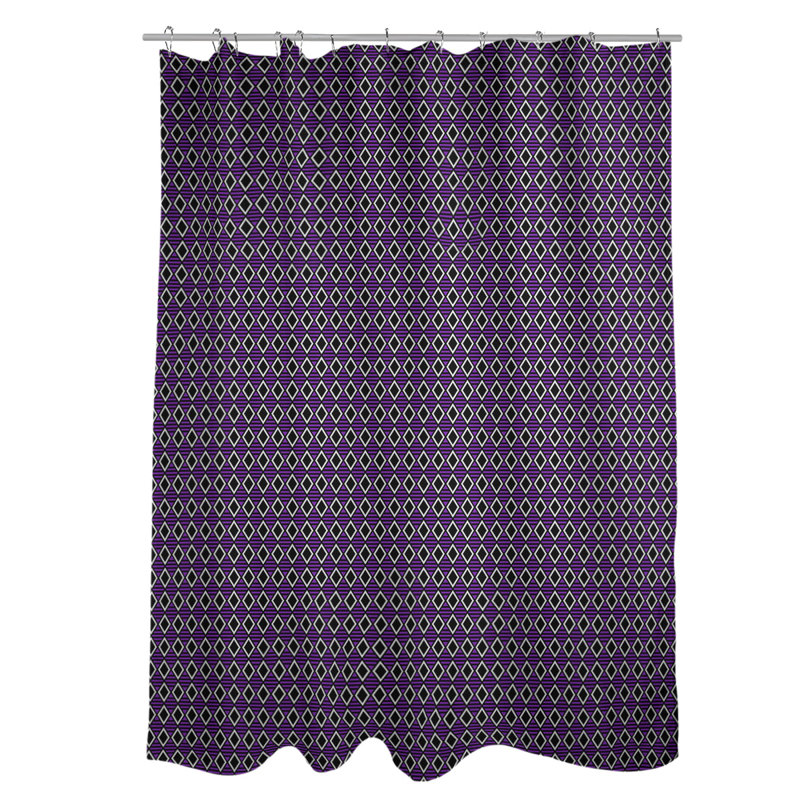 Rideau double double géométrique, Mauve