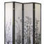 Paravent de 70 po de hauteur à 4 panneaux / paravent à motif floral avec finition noire-1912427046