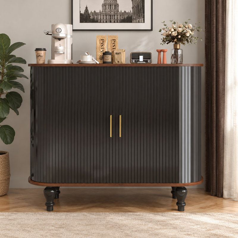 Armoire à vin avec porte coulissante Modern, Black