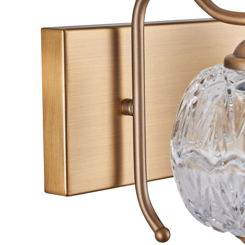 3-Light Bathroom Vanity Light Brushed Brass Finish UL Listed