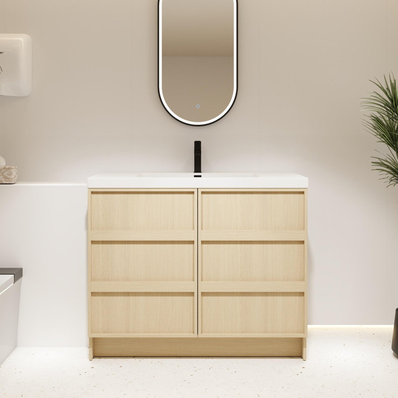 Meuble-lavabo sur pied 42 po avec lavabo en résine, 42"