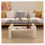 Table basse rectangulaire avec plateau de rangement en verre trempé et panneau de fibres à densité moyenne Fraiya-97769658-87412789