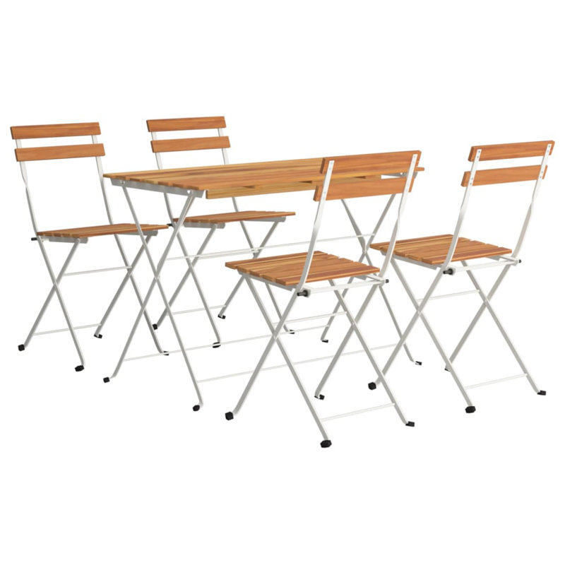 4 - Person Dining Set, White/Brown, White