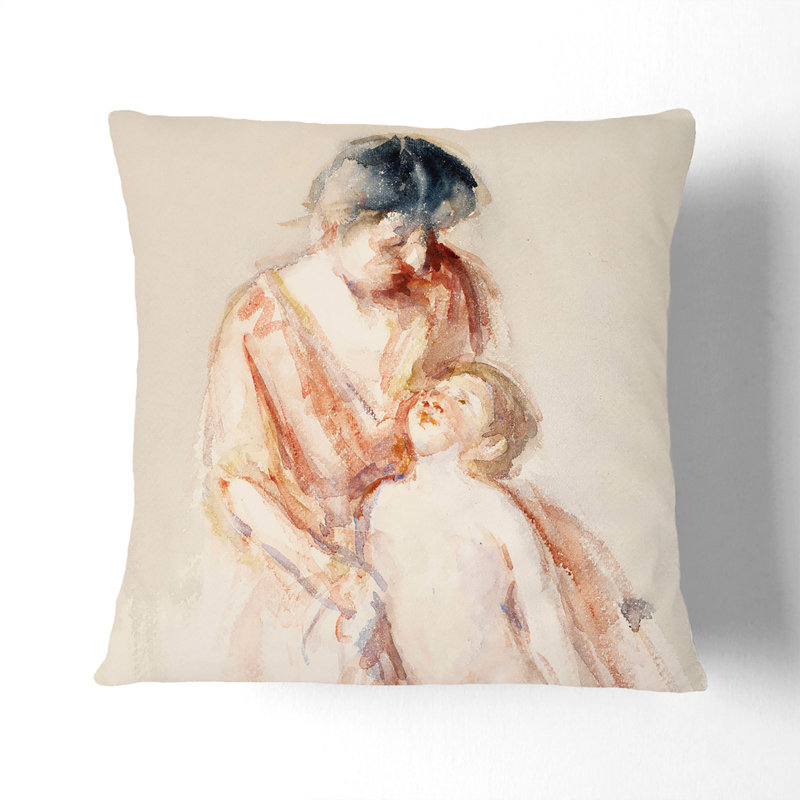 Mother And Child Vol.8 Square Throw Cushion, 55cm H x 55cm W x 20cm D