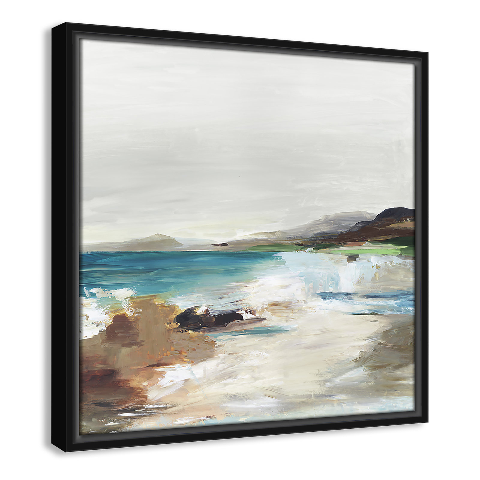 Edan "Calm Lake II" Print by Allison Pearce, Black Framed, 17.5" H x 17.5" W