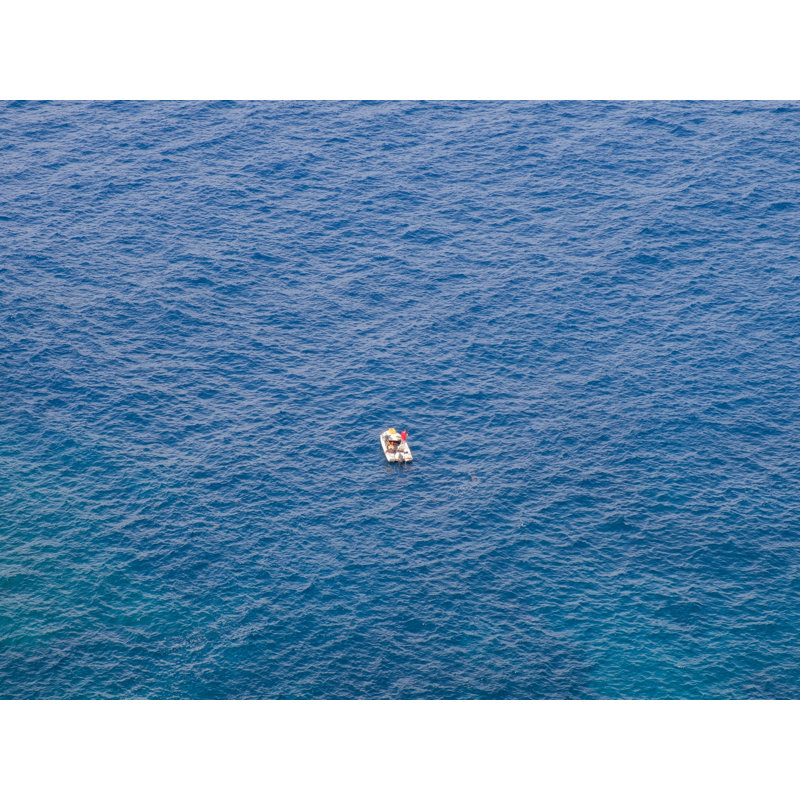 Blue Solitude Print by Vincent Dupont Blackshaw, Black Framed Paper, 24" H x 30" W