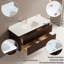 Meuble-lavabo suspendu de 122 cm (48 po) en fini noyer avec lavabo monobloc sans joint.