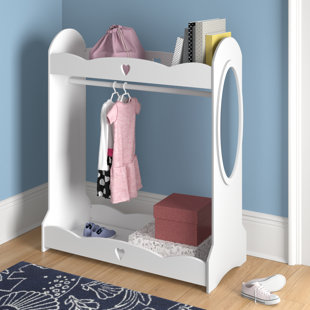  UTEX Kids Armoire Wardrobe Closet with Mirror and Storage Bin,  Pink, 33.4 in W x 15.75 in D x 44.5 in H : Home & Kitchen