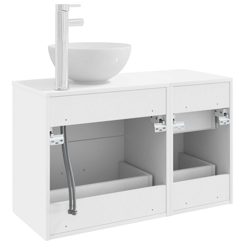 Vanity & Mirror Set, White