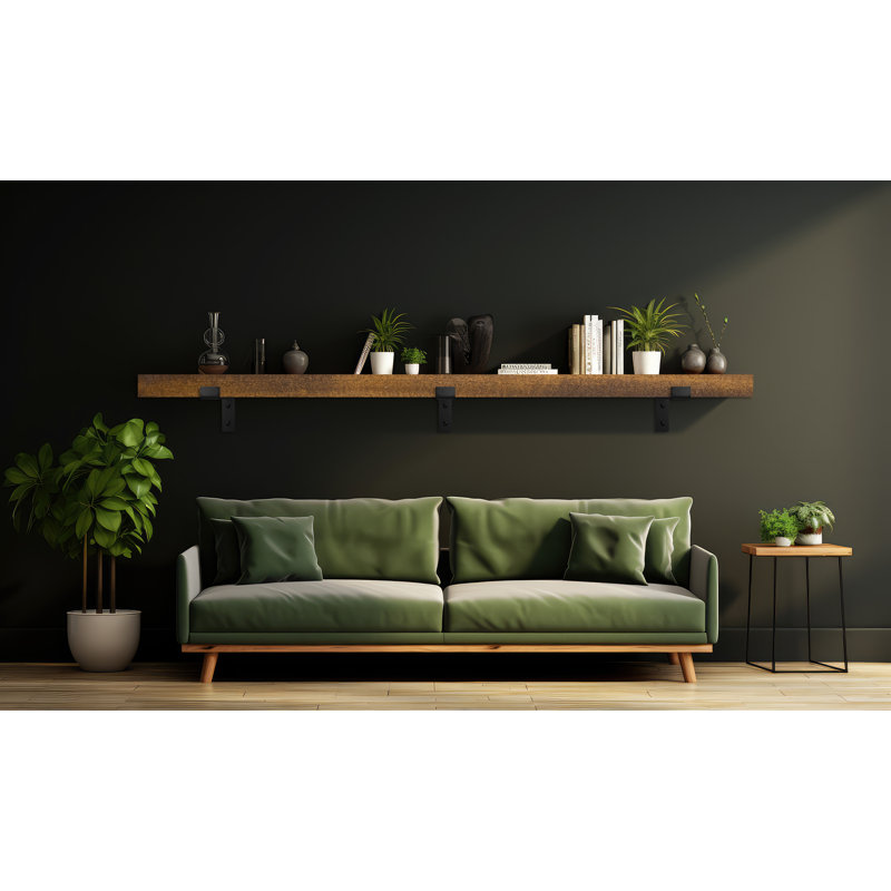 Emerald Lee 2 Piece Poplar Bracket Shelf, 2" H x 54" W x 6" D, Honey