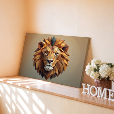 Tête de lion géométrique, reproduction d'art moderne sur toile pour le salon, la chambre à coucher, le bureau, le couloir, le vestibule, le mur de la galerie et la décoration moderne