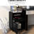Black Mobile Cabinet For Storage With Drawer And Cabinet, Printer Stand. Ample Available, Moves Smoothly, Fits Desk Space, Chest Black. Room Items, Easily Castors, Area, Construction