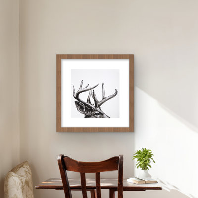 Roe Deer Plume - Reproduction matte encadrée pour décoration intérieure Hygge