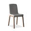 Chaise d'appoint à dossier solide gris et brun (ensemble de 2)