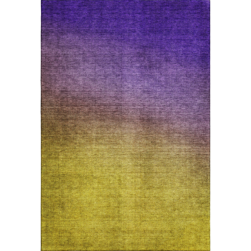 Premium Machine Washable Cerrito AMF587 Purple, Rectangle 8' x 10'